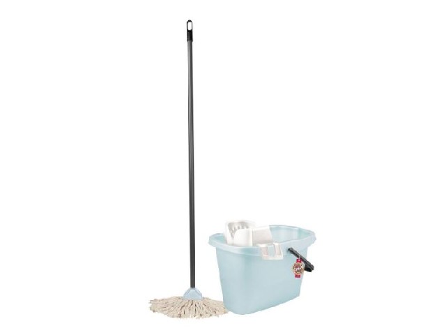 Комплект для влажной уборки Candy (ручка разборная, ведро с отжимом, МОП), голубая мята